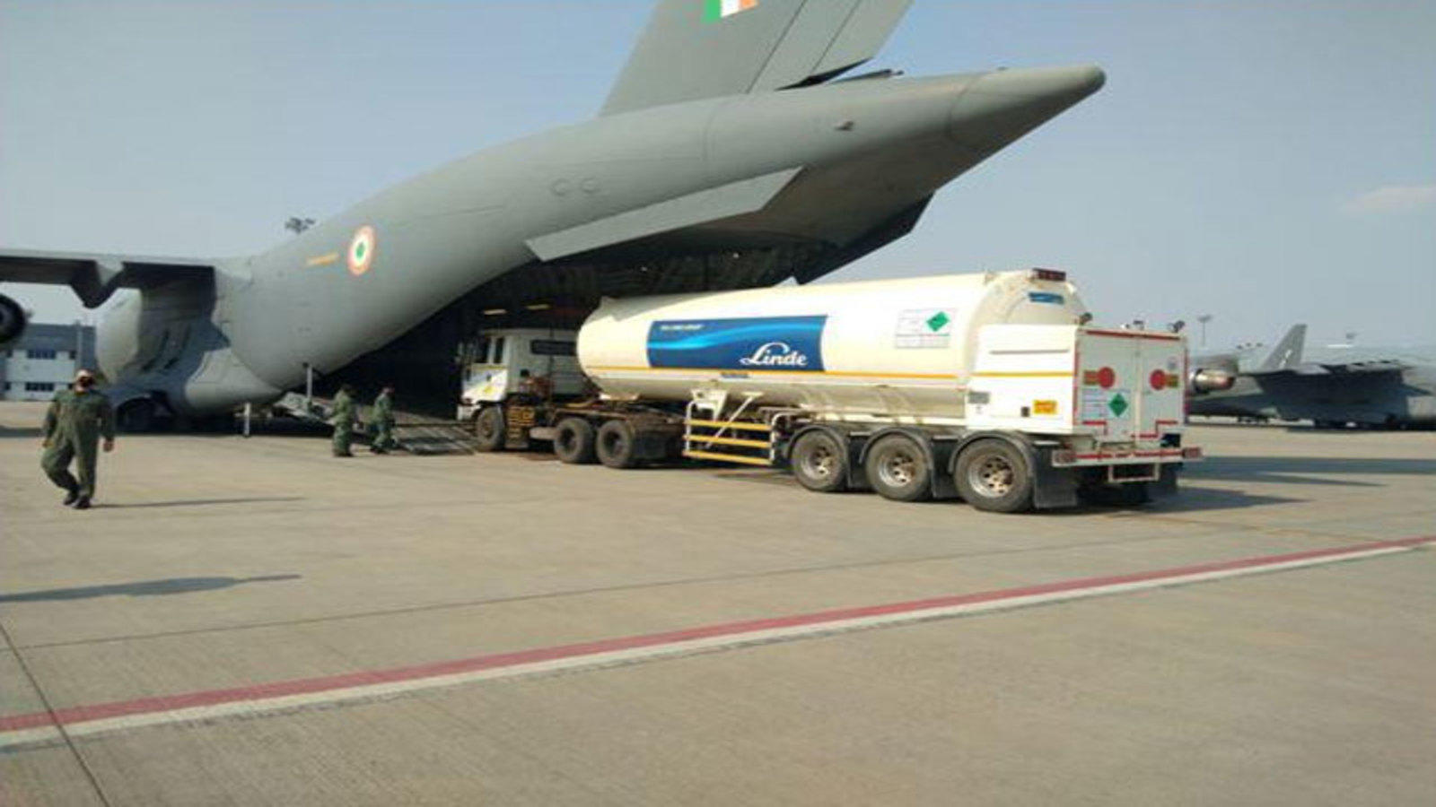 watch iaf airlifts oxygen tankers to ramp up supply of oxygen across country