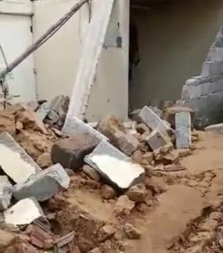 rain,wall collapse,death