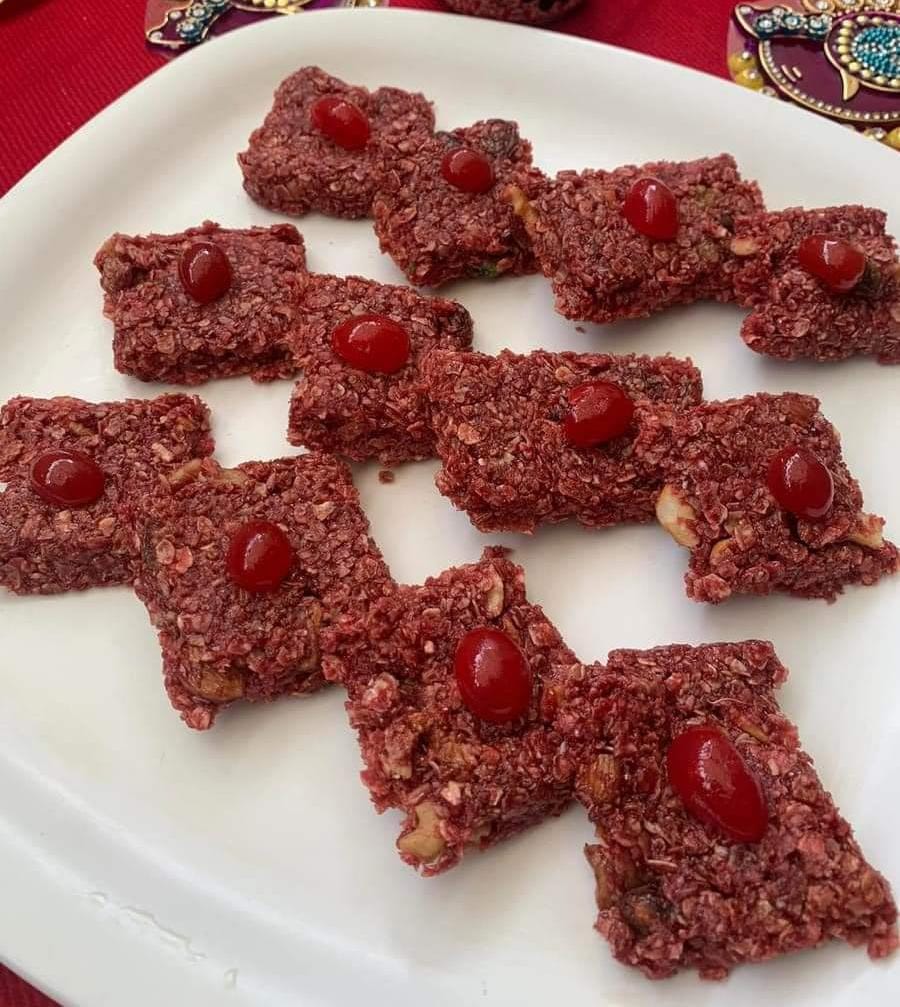 beetroot oats chikki